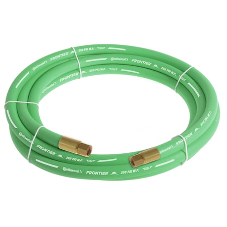 Continental 3/8" x 25' Green EPDM Rubber Air Hose, 250 PSI, 3/8" FNPSM x FNPSM HZG03830-25-41